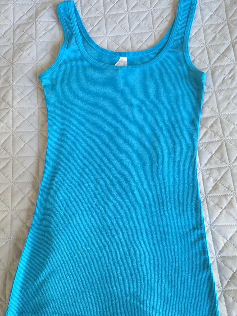 Ribbed Tank Top - Turquoise Blue